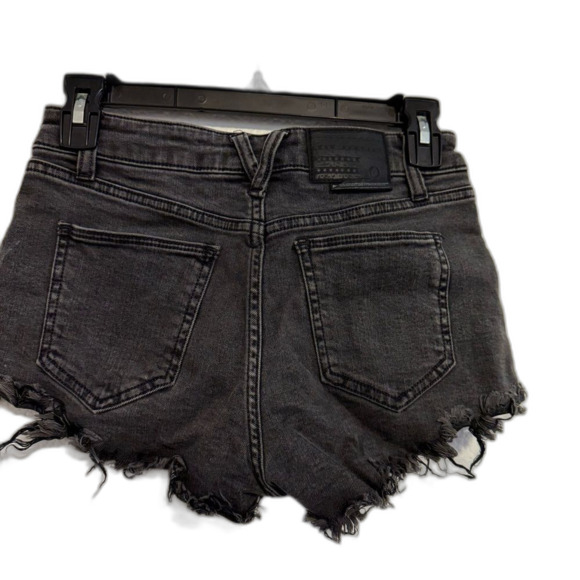 Volcom Black Jean Shorts Distressed Raw Hem sz 25 - Picture 3 of 4